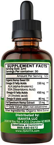 Best Hemp Oil for Anxiety - Calming and Soothing 450mg Full Spectrum Natural Pain Relief Better Sleep Improved Mood Reduce Stress Anti Inflammatory