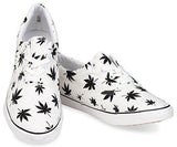 Hipster Mens Marijuana Weed Leaf Skate Shoe,White,9 D(M) US
