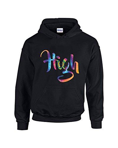 CAMALEN High Marijuana Weed Smoking Bong Unisex Pullover Hoodie Hooded Sweatshirt(Black,Large)