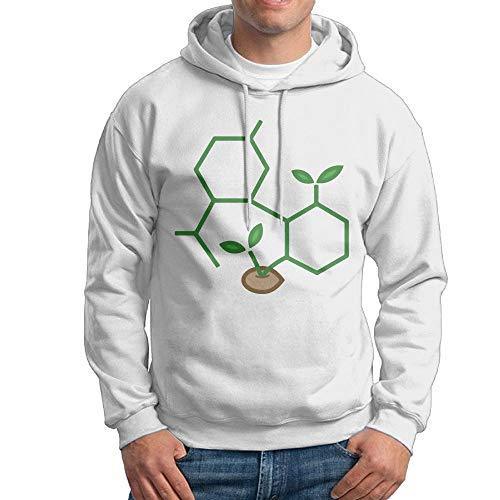 Gppp899 Mens Pullover Hoodies CBD Molecule Cannabis Sprout Long Sleeve Fleece Hooded Sweatshirt Sweater Blouses Tops