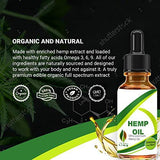 Hemp Oil Drops 2500mg, 100% Seed Extract, Supports Anti-Anxiety and Stress Health, All Natural Dietary Supplement, Rich in Omega 3 and 6 Fatty Acids for Skin & Heart Health, Vegan Vegetarian Friendly,