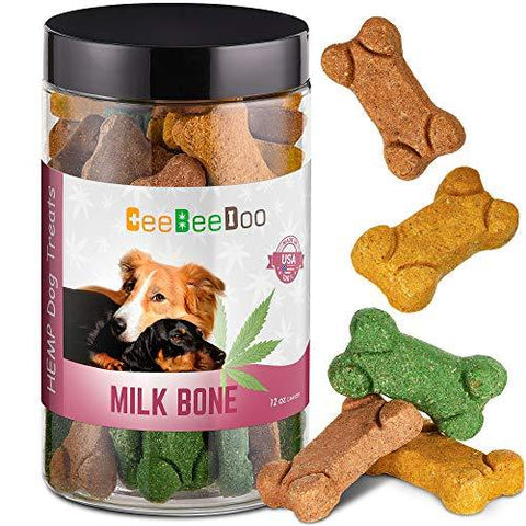 Milk Bone Dog Treats with Hemp Oil for Pain Relief & Anxiety – Healthy & Tasty Hemp Treats for Dogs – Natural Pet Hemp Chews Dog Calming Treats for Small & Large Dogs