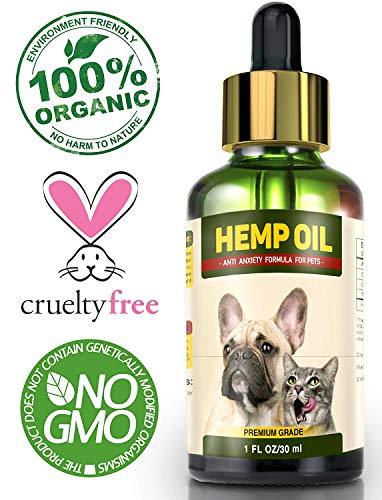 Hemp Oil for Dogs and Cats - Full Spectrum Hemp Extract - 500mg - All Natural Pain Relief for Dogs & Cats, Calming, Stress & Anxiety Support, Wellness, Hip & Joint Health - Easily Apply to Treats