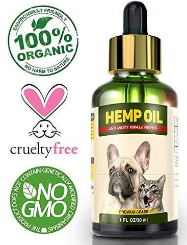 Hemp Oil for Dogs and Cats - Full Spectrum Hemp Extract - 500mg - All Natural Pain Relief for Dogs & Cats, Calming, Stress & Anxiety Support, Wellness, Hip & Joint Health - Easily Apply to Treats