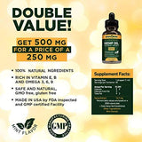 Full Spectrum Hemp Oil for Pain, Anxiety & Stress Relief - 500mg of Pure Hemp Extract - Grown & Made in USA - Anti-Inflammatory & Joint Support - Helps with Sleep, Mood, Skin & Hair - 1 Fl oz (30ml)
