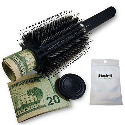 Diversion Safe Hair Brush by Stash-it | BONUS Smell Proof Bag | Can Safe to Hide Money, Jewelry, or Valuables with Discreet Secret Removable Lid