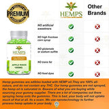 HEMPS 40ct Hemp Apple Rings Gummy - for Pain Relief and Anti-Anxiety Support :: All-Natural Ingredients :: Promotes Relaxation & General Good Health :: 25MG Per Gummy – 100% USA Made Hemp Extract