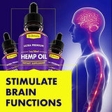 Hemp Oil Drops, 1000mg, Full Spectrum, 100% Organic, Reduces Pain, Anxiety and Stress, Helps with Sleep, Mood, Skin and Hair