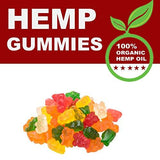 Natural Hemp Gummies - Gummy Bears 500Mg - 50ct - Premium Hemp Extract - Relieve Stress, Pain and Anxiety - Sleep and Mood Balance - Omega 3,6,9 - Made in USA