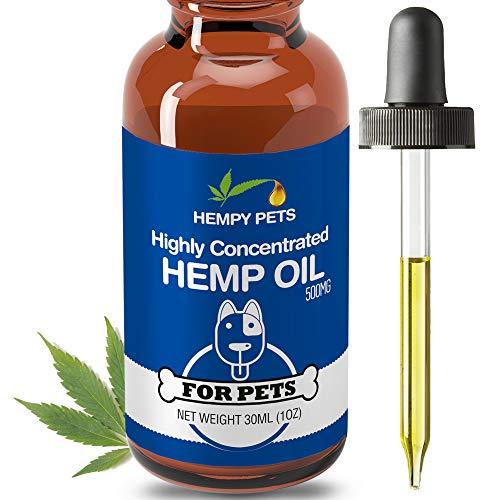 Hempy Pets Hemp Oil for Dogs and Cats - Full Spectrum Extract, Organic & 100% Pure - for Arthritis Pain Relief, Anxiety & Good Health - Dog/Cat Joint Supplement & Calming Aid