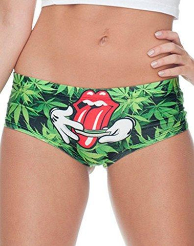 Marijuana Weed Hipster Fashion Panties Sexy Naughty Fun Lingerie Gifts Ladies Underwear with Hygienic Liner - Small