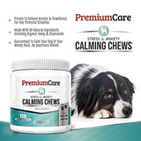 PremiumCare Calming Treats for Dogs | Hemp Oil Infused Soft Chews for Dog Anxiety Relief | Aids Stress, Anxiety, Storms, Barking, Separation and More | 120 Count Dog Calming Treats