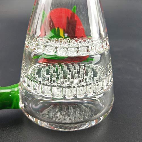 Handmade Leaf Transparent Glass Water Bottle Best Gift for a Friend ice Water Pipe, Height 16cm/Weight 156g