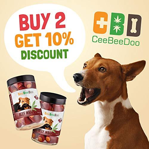 CeeBeeDoo Dog Treats with Hemp Oil for Pain Relief & Anxiety – Healthy & Tasty Hemp Treats for Dogs – Natural Pet Hemp Chews Dog Calming Treats for Small & Large Dogs, (Beef Flavored)