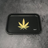 Full Size Rolling Tray Bundle – 12” x 8" Tray + 110mm Rolling Machine + King Size Raw Rolling Papers – Lionhead (Black)