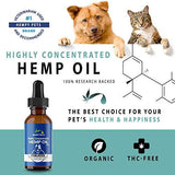 Hempy Pets Hemp Oil for Dogs and Cats - Full Spectrum Extract, Organic & 100% Pure - for Arthritis Pain Relief, Anxiety & Good Health - Dog/Cat Joint Supplement & Calming Aid