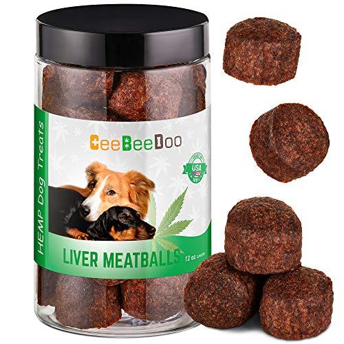 CeeBeeDoo Dog Treats with Hemp Oil for Pain Relief & Anxiety – Healthy & Tasty Hemp Treats for Dogs – Natural Pet Hemp Chews Dog Calming Treats for Small & Large Dogs, (Liver Meatballs)