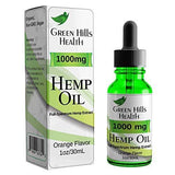 Hemp Oil 1000MG Full Spectrum Premium Hemp Oil for Pain Anxiety, Stress and Inflammation. Improves Mood Sleep Skin & Hair Organic Vegan Non-GMO Orange Flavor 1 Fl Oz Low Intro Price