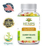 HEMPS Premium Hemp Gummies – 10 MG per Gummy – for Anxiety & Stress Relief, Reduced Pain & Inflammation – Sleep Better! - Omega 3,6,9 & Vitamin A, E - 100% USA Made Hemp Extract