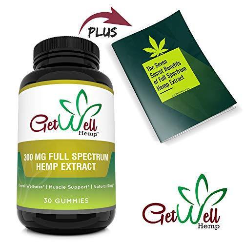 Premium Full Spectrum Hemp Extract Gummy Bears 300 MG, 30 Count, 10 MG per Gummy with Rich Hemp Taste, Great for Skin, Lowers Cholesterol, Rich in Fatty Acids, Omega 6, and Omega 3. Made in USA
