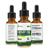 Hemp Oil for Pain Relief - Stress Support, Anti Anxiety, Sleep Supplements - Herbal Drops - Rich in MCT Fatty Acids - Natural Anti Inflammatory - 1 Fl Oz (30 ml)