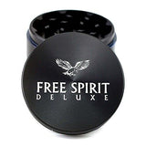 Herb Grinder Deluxe Edition by Free Spirit, 4 Piece 2.5 Inch Superior Quality Aluminum