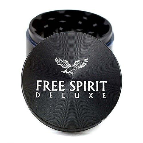 Herb Grinder Deluxe Edition by Free Spirit, 4 Piece 2.5 Inch Superior Quality Aluminum