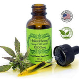 Hemp Oil Extract Full Spectrum 1000mg 30mL - Pain Relief - Anti Anxiety Social Anxiety- Depression Stress Support - Anti-Inflammatory - Brain Health with Omega 3,6 - Natural Flavor, Organic, Non GMO