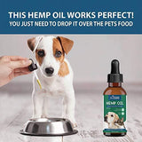 Pet Family Choice Hemp Oil for Dogs and Cats - 100% Organic Food Supplement - Grown in USA - for Anxiety and Pain Relief - Stress Calming Support - Easily Apply to Treats - 250 mg