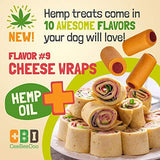 CeeBeeDoo Dog Treats with Hemp Oil for Pain Relief & Anxiety – Healthy & Tasty Hemp Treats for Dogs – Natural Pet Hemp Chews Dog Calming Treats for Small & Large Dogs, (Cheese Wraps)