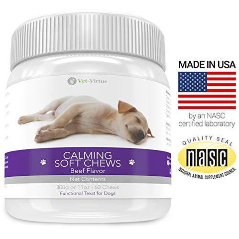 Calming Treats for Dogs- Soft Chew Formula with Organic Hemp Oil for Dogs, Easy Consumption and Great Tasting with Organic Chamomile and Valerian Extract
