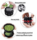 [Upgraded Version] Best Herb Grinder By Kozo Grinders. Large 4 Piece, 2.5" Black Aluminium
