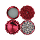 Fancystyle Grinder Polygon 4 Pieces Herb Grinder Spice Grinder Spice Mill with a Pollen Scraper (Red)