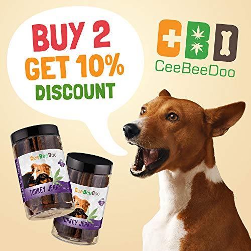CeeBeeDoo Dog Treats with Hemp Oil for Pain Relief & Anxiety – Healthy & Tasty Hemp Treats for Dogs – Natural Pet Hemp Chews Dog Calming Treats for Small & Large Dogs, (Turkey Jerky)