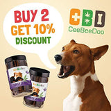 CeeBeeDoo Dog Treats with Hemp Oil for Pain Relief & Anxiety – Healthy & Tasty Hemp Treats for Dogs – Natural Pet Hemp Chews Dog Calming Treats for Small & Large Dogs, (Turkey Jerky)