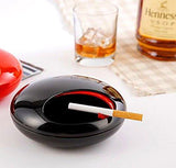 T2C Portable Rotation Round Ashtray with Lids Smoke Soot Vat Lighters Smoking Accessories (black)