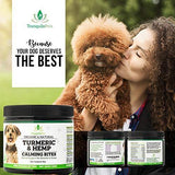 Tranquilo Pets Turmeric & Hemp Calming Treats for Dogs – Anxiety Support and Stress Relief - Bonus eBook - 100% Organic and Natural - Soft Chewy Roast Chicken Flavor – 100 Count