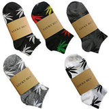 5 Pairs Unisex Marijuana Weed Leaf Boat Warm Cotton Socks