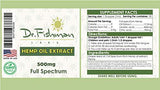 Full Spectrum Hemp Oil - By Dr. Fishman Labs - 500mg 99% Pure Hemp Extract - Pain - Stress - Anxiety Relief 30ml -(1oz) Natural flavor