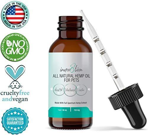 innov8tion Hemp Oil for Dogs and Cats | 750 mg | Relieve Your Pets Arthritis, Joint Pain, Muscle Spasm, and Anxiety | All-Natural | Safe and Easy to Use | Non-Toxic | Grown in The USA | 1 oz