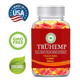 Premium Full Spectrum Hemp Extract Peach Ring Gummies - for Pain Relief and Anti-Anxiety Support - 500MG Total, 25MG Each - All-Natural Ingredients- Promotes Relaxation & General Good Health