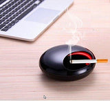 T2C Portable Rotation Round Ashtray with Lids Smoke Soot Vat Lighters Smoking Accessories (black)