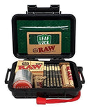 RAW Black Rolling Papers 1 1/4 (6 Packs), Pre Rolled Tips (3 Packs), Roller, Hemp Wick, Magnifier Card with RPD Grinder, Leaf Lock Gear Airtight Carrying Case and Smell Proof Pouch - Bundle - 15 Items