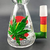 Handmade Leaf Transparent Glass Water Bottle Best Gift for a Friend ice Water Pipe, Height 16cm/Weight 156g