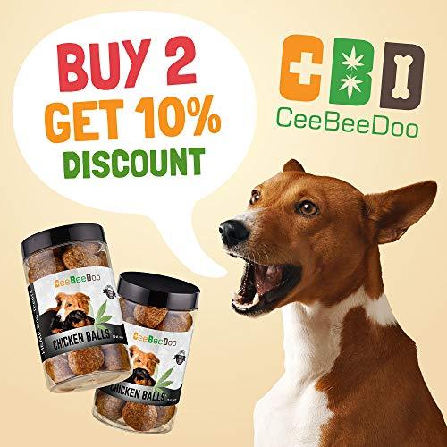CeeBeeDoo Dog Treats with Hemp Oil for Pain Relief & Anxiety – Healthy & Tasty Hemp Treats for Dogs – Natural Pet Hemp Chews Dog Calming Treats for Small & Large Dogs, (Chicken Balls)
