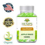 HEMPS 40ct Hemp Apple Rings Gummy - for Pain Relief and Anti-Anxiety Support :: All-Natural Ingredients :: Promotes Relaxation & General Good Health :: 25MG Per Gummy – 100% USA Made Hemp Extract