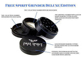 Herb Grinder Deluxe Edition by Free Spirit, 4 Piece 2.5 Inch Superior Quality Aluminum