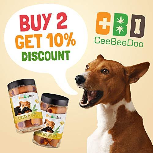 CeeBeeDoo Dog Treats with Hemp Oil for Pain Relief & Anxiety – Healthy & Tasty Hemp Treats for Dogs – Natural Pet Hemp Chews Dog Calming Treats for Small & Large Dogs, (Cheese Wraps)