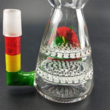 Handmade Leaf Transparent Glass Water Bottle Best Gift for a Friend ice Water Pipe, Height 16cm/Weight 156g