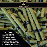 King Palm Bundle - Tobacco & Chemical Free Super Slow Burning 100% Real Leaf King Rolls (2) + Slim Rolls (3) + 10” X 8” Metal Rolling Tray + Smoke Clip (1) + Smoke Ring (1) + Snuffer (1)